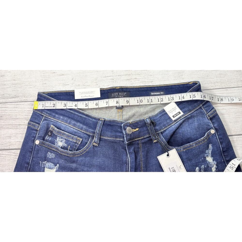 Judy Blue High Rise Boyfriend Fit Distressed Dark Wash Jeans JB82198DK Size 16W - Picture 5 of 8
